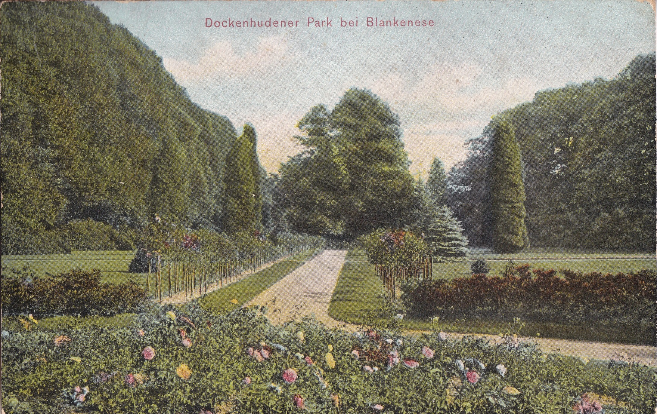 Ansichtskarte - Bepflanzter Korridor um 1900